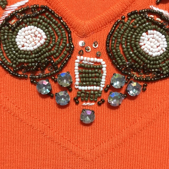 JOSEPH A. BEADED & JEWELED NECKLINE KNIT TOP - Picture 6 of 8